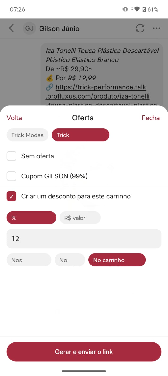 Tela 8 do app Profluxus