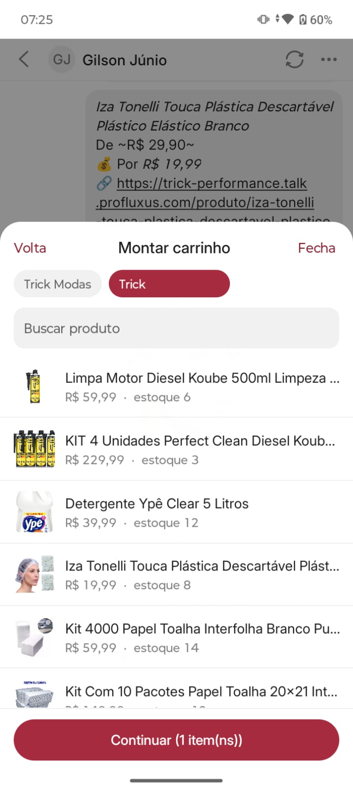 Tela 9 do app Profluxus